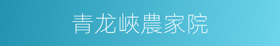 青龙峽農家院的同義詞