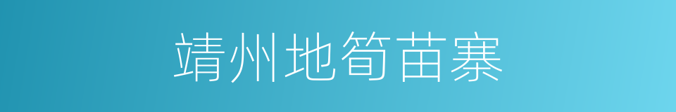 靖州地筍苗寨的同義詞
