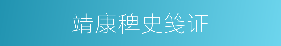 靖康稗史笺证的同义词