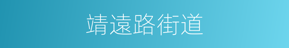 靖遠路街道的同義詞