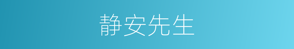 静安先生的同义词