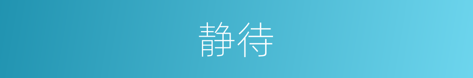 静待的意思