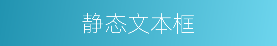 静态文本框的同义词