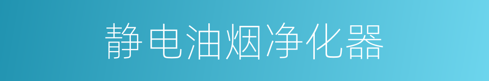 静电油烟净化器的同义词