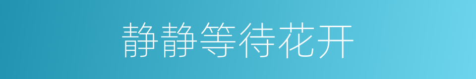 静静等待花开的同义词