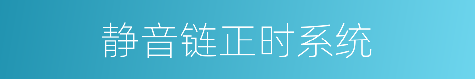 静音链正时系统的同义词