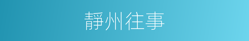 靜州往事的同義詞