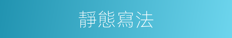 靜態寫法的意思