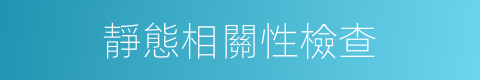 靜態相關性檢查的同義詞