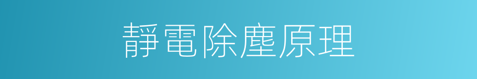 靜電除塵原理的同義詞