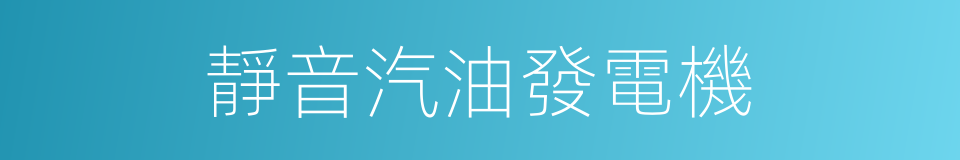 靜音汽油發電機的同義詞