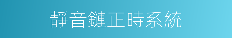 靜音鏈正時系統的同義詞