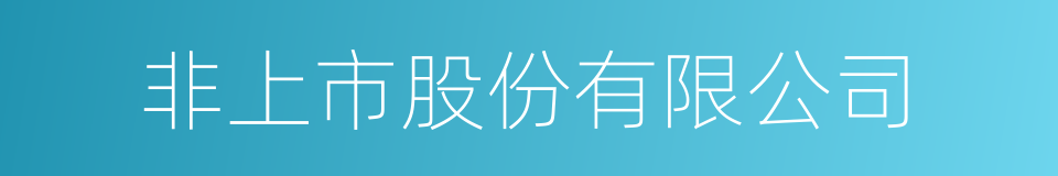 非上市股份有限公司的同义词