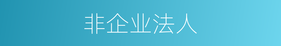 非企业法人的意思