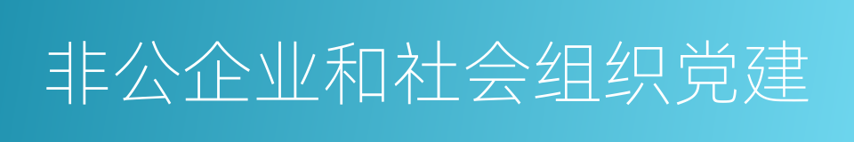 非公企业和社会组织党建的同义词