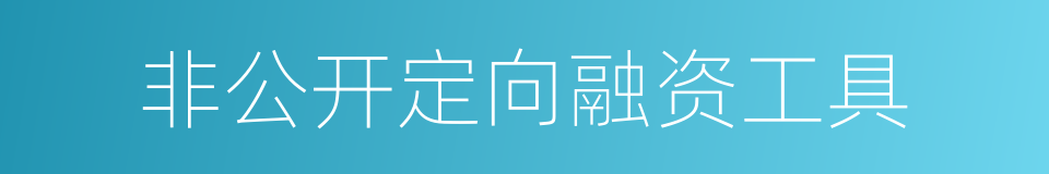 非公开定向融资工具的同义词