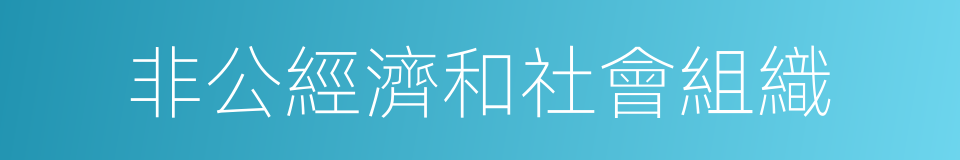 非公經濟和社會組織的同義詞