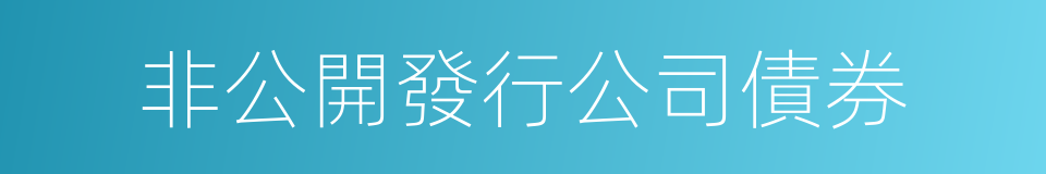 非公開發行公司債券的同義詞