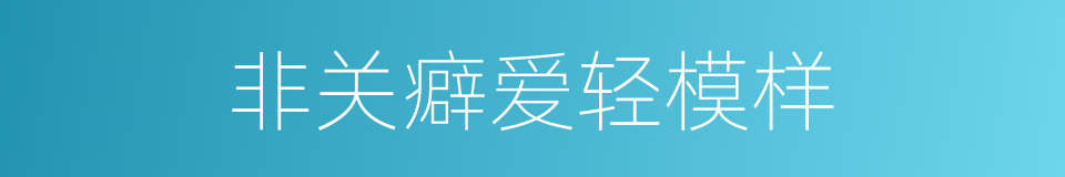 非关癖爱轻模样的同义词