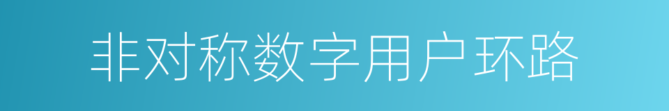 非对称数字用户环路的同义词