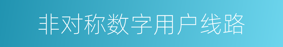 非对称数字用户线路的同义词