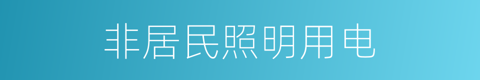 非居民照明用电的同义词