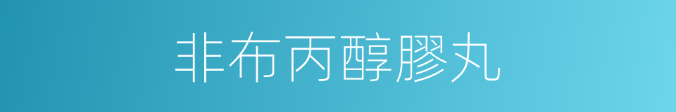 非布丙醇膠丸的同義詞