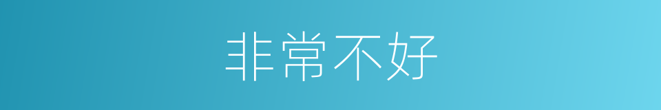 非常不好的意思