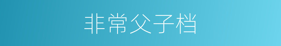 非常父子档的同义词