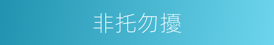 非托勿擾的同義詞