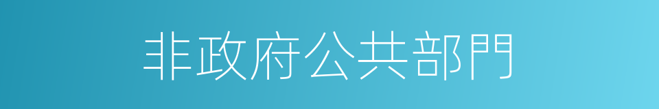 非政府公共部門的同義詞