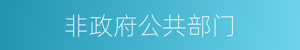 非政府公共部门的同义词