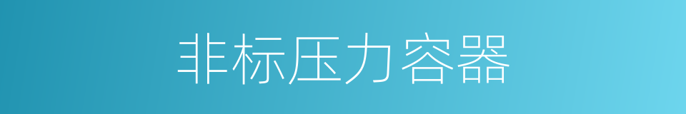 非标压力容器的同义词