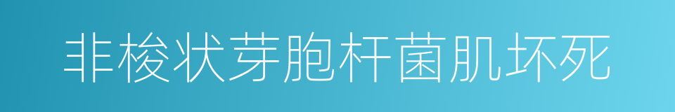 非梭状芽胞杆菌肌坏死的同义词