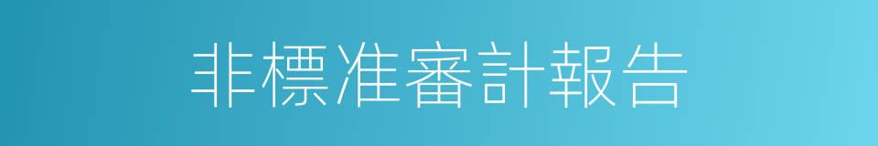 非標准審計報告的同義詞