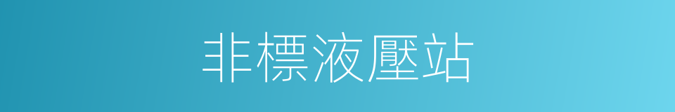 非標液壓站的同義詞