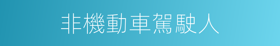 非機動車駕駛人的同義詞