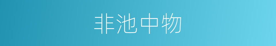 非池中物的意思