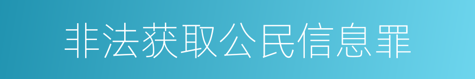 非法获取公民信息罪的同义词