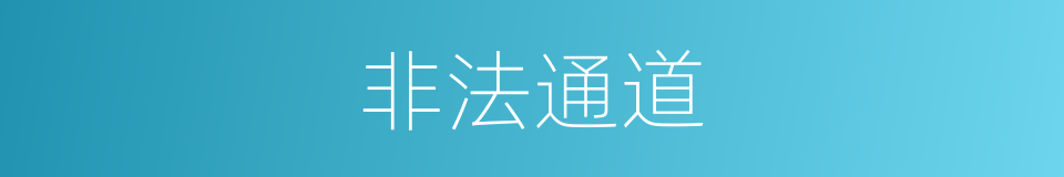 非法通道的同义词