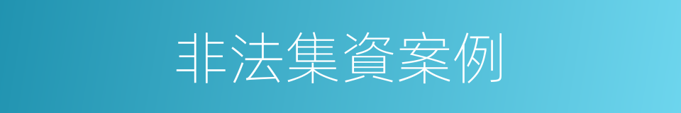非法集資案例的同義詞