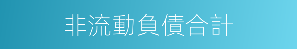 非流動負債合計的同義詞