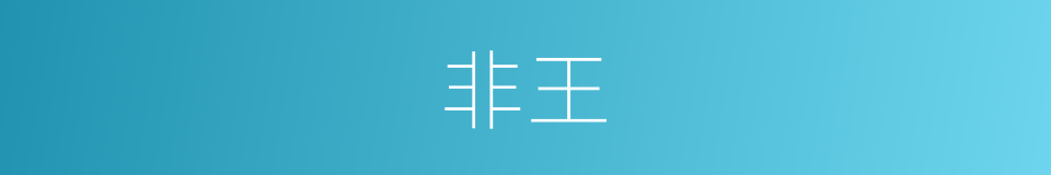 非王的意思