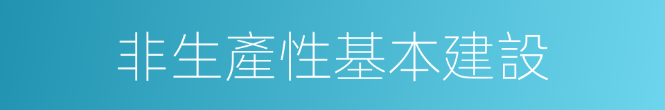 非生產性基本建設的同義詞