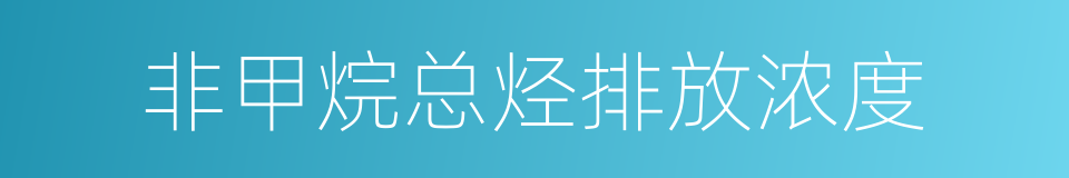 非甲烷总烃排放浓度的同义词