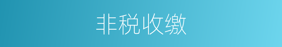 非税收缴的同义词