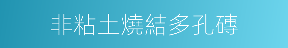 非粘土燒結多孔磚的同義詞