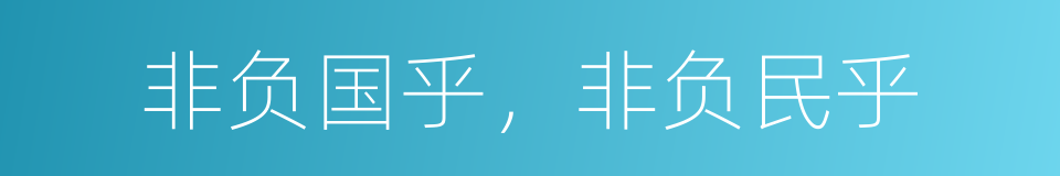 非负国乎，非负民乎的意思