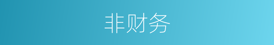 非财务的意思