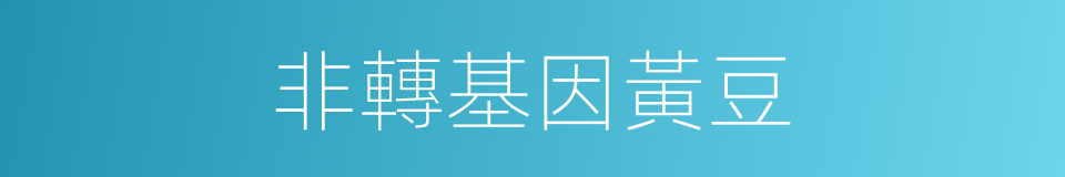 非轉基因黃豆的同義詞
